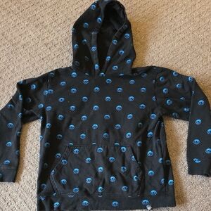 Neff Youth Black Hoodie with Blue Smiley Facea